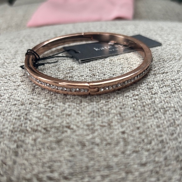 kate spade rose gold crystal-accent bangle bracelet - NWT - Includes pink bag - Picture 5 of 6